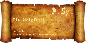 Miu Szigfrid névjegykártya